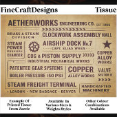 Mechanical Works Factory Typography FA7 Decoupage Seidenpapier