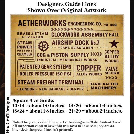 Mechanical Works Factory Typography FA7 Decoupage Seidenpapier