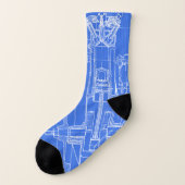 Mechanichal Zeichnend Blueprint Engineer Socken (Links - Außen)