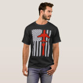 Mechanics American Flag Flugzeug Flugzeug Mechanic T-Shirt (Vorne ganz)