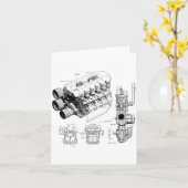 Mechanics Car Enthusiast Men Engine Eces Karte (Gelbe Blume)