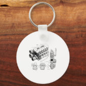 Mechanics Car Enthusiast Men Engine Eces Schlüsselanhänger (Vorderseite)