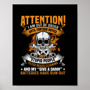 Mechanik Achtung, die ich nicht habe Poster