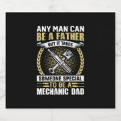 Mechanik als mechanischer Vater Schaumweinetikett (Einzelnes Label)