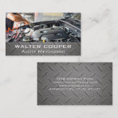 Mechanik am Motor | Steel Visitenkarte (Vorne/Hinten)