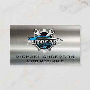 Mechanik   Auto-Reparatur-Logo   Wrenches   Metall Visitenkarte