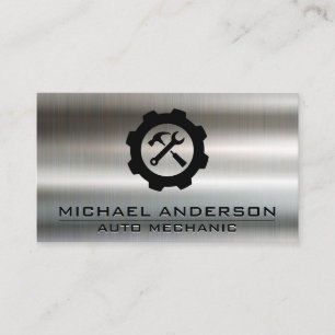 Mechanik   Auto-Reparatur-Logo   Wrenches   Metall Visitenkarte