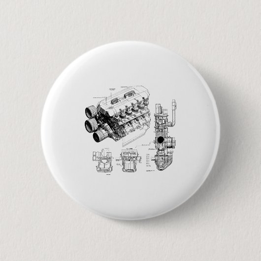 Mechanik-Autoliebhaber Männer Motor Eces Button (Vorderseite)