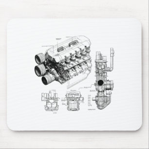 Mechanik-Autoliebhaber Männer Motor Eces  Mousepad