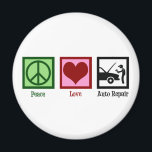 Mechanik für die Reparatur von Auto Magnet<br><div class="desc">Peace Liebe Auto Reparatur. Ein cooles Beigeschenk für einen Kfz-Mechaniker in einer Kfz-Werkstatt,  einem Fahrzeugtechniker oder einer Serviceabteilung,  die Autos repariert.</div>