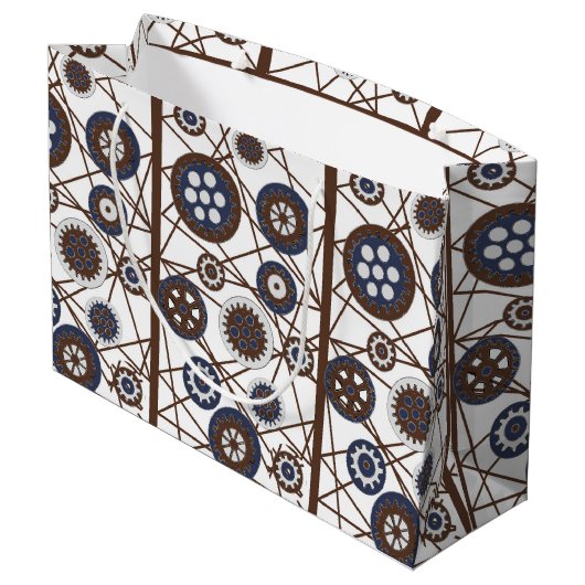 Mechanik-Geschenktasche Große Geschenktüte (Rückseite Schrägansicht)