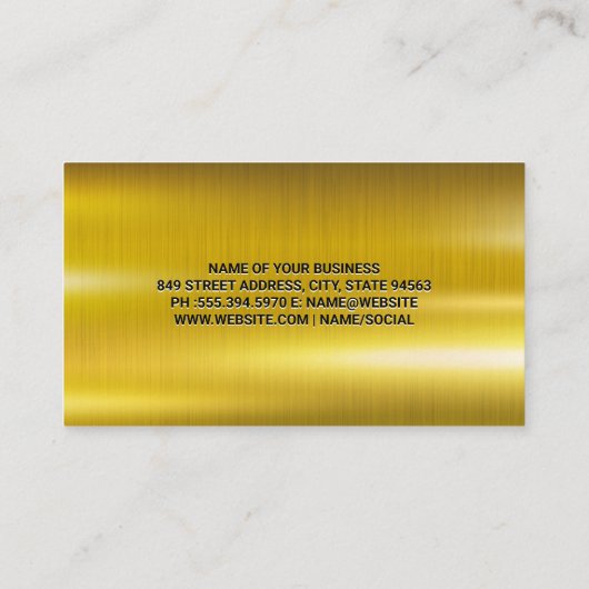 Mechanik | Goldmetall | Auto Visitenkarte (Rückseite)