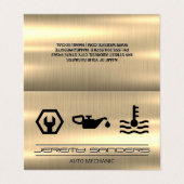 Mechanik | Goldmetall | Tools Services Visitenkarten (Außenseite Aufgefaltet)