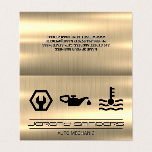 Mechanik | Goldmetall | Tools Services Visitenkarten (Außenseite Aufgefaltet)