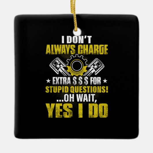 Mechanik I nicht immer mechanisch aufladen Keramikornament (Vorderseite)