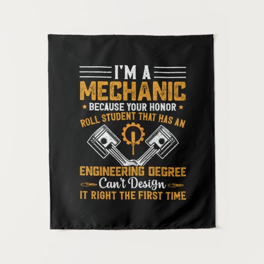 Mechanik | Ich bin ein Mechaniker Wandteppich (Vorderseite)