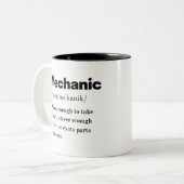 Mechanik Ich repariere Autokinderfehler Zweifarbige Tasse (Vorderseite Links)