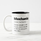 Mechanik Ich repariere Autokinderfehler Zweifarbige Tasse (Links)
