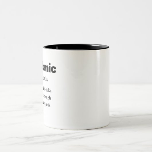 Mechanik Ich repariere Autokinderfehler Zweifarbige Tasse (Mittel)