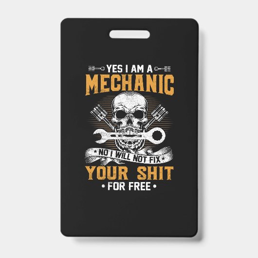 Mechanik Ja, ich bin ein Mechaniker Ausweis (Vorderseite)