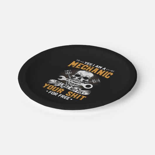 Mechanik Ja, ich bin ein Mechaniker Pappteller (Schrägansicht)