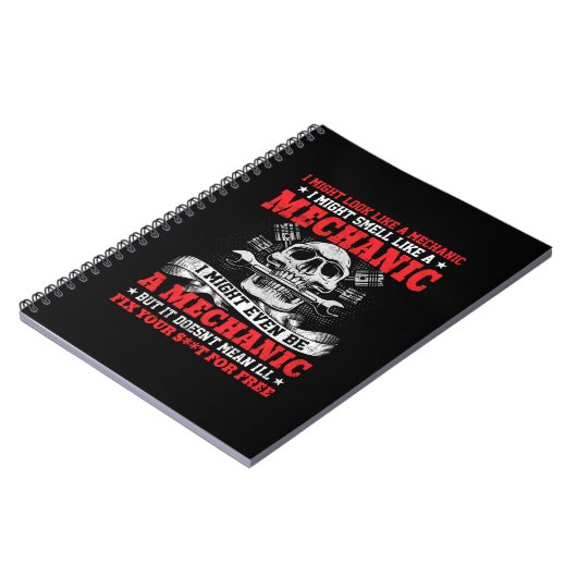 Mechanik kann wie ein Mechaniker aussehen Notizblock (Linke Seite)
