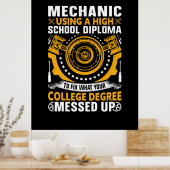 Mechanik mit einem Diplom Poster (Küche)