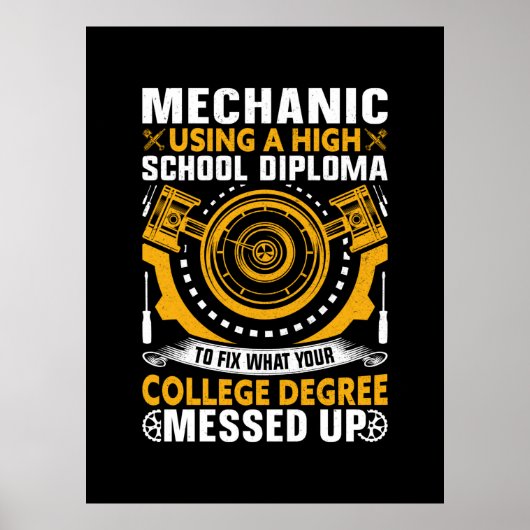 Mechanik mit einem Diplom Poster (Vorne)