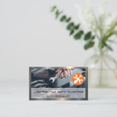 Mechanik mit einem Schlüssel | AUTO Visitenkarte (Stehend Vorderseite)