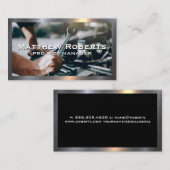 Mechanik mit Schlüssel | Metallgrenze Visitenkarte (Vorne/Hinten)