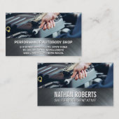 Mechanik mit Schlüssel | Metallisch Visitenkarte (Vorne/Hinten)