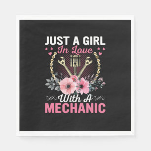 Mechanik nur eines Mädchens in Liebe mit einem Mec Serviette