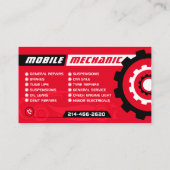 Mechanik, Reparatur von Auto, Reparatur von Kraftf Visitenkarte (Rückseite)