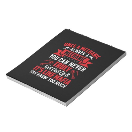 Mechanik sobald ein Mechaniker immer ein Mechanike Notizblock (Rotiert)