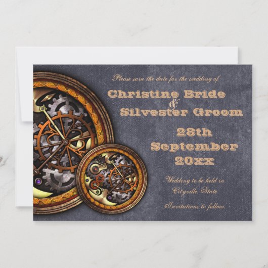 Mechanik und Leder, Save the Date 12x18 (Vorderseite)