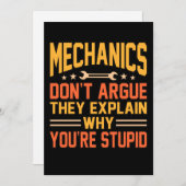 Mechaniken: Die Mechanik des Autos wird nicht läng Dankeskarte (Vorne/Hinten)