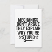 Mechaniken erklären nicht, warum man ein Geschenk  Dankeskarte (Vorderseite)