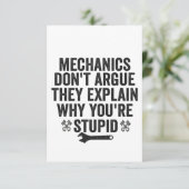 Mechaniken erklären nicht, warum man ein Geschenk Dankeskarte (Stehend Vorderseite)