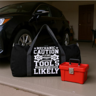 Mechaniker Achtung Fliegende Werkzeuge Duffle Bag