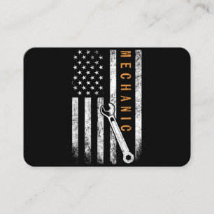 Mechaniker Amerikanische Flagge Visitenkarte