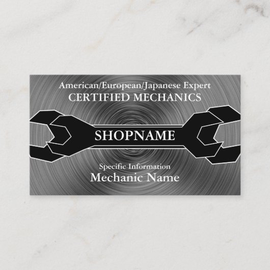 Mechaniker-/Auto-Geschäft Visitenkarte (Vorderseite)