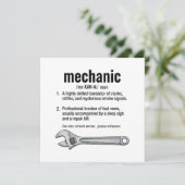 Mechaniker-Definition Karte (Stehend Vorderseite)