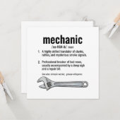 Mechaniker-Definition Karte (Vorderseite/Rückseite Beispiel)