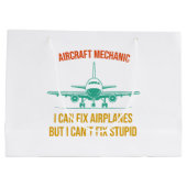 Mechaniker des Flugzeugs kann ich Flugzeuge repari Große Geschenktüte (Rückseite)