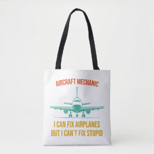 Mechaniker des Flugzeugs kann ich Flugzeuge repari Tasche