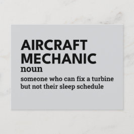 Mechaniker des Luftfahrzeugs - Humorische Definiti Feiertagspostkarte