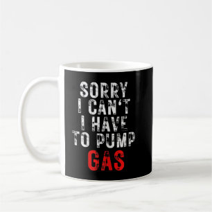 Mechaniker Fahrer Entschuldigung, dass ich Benzin Kaffeetasse
