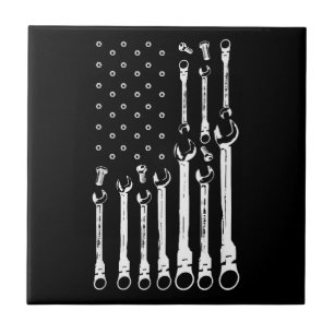 Mechaniker-Flagge Amerikanische patriotische Flagg Fliese
