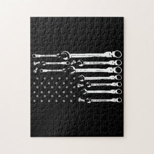 Mechaniker-Flagge Amerikanische patriotische Flagg Puzzle
