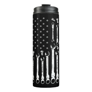 Mechaniker-Flagge Amerikanische patriotische Flagg Thermosbecher
